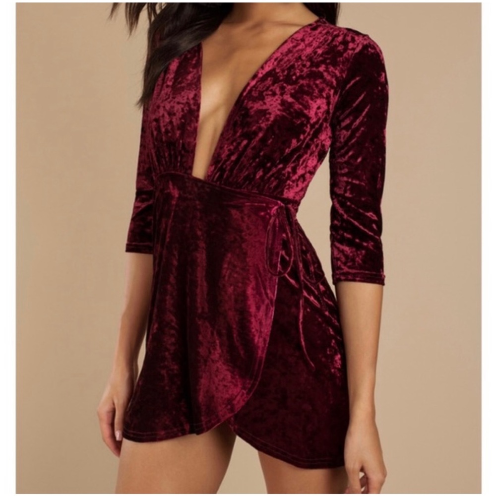 Velvet wrap dress